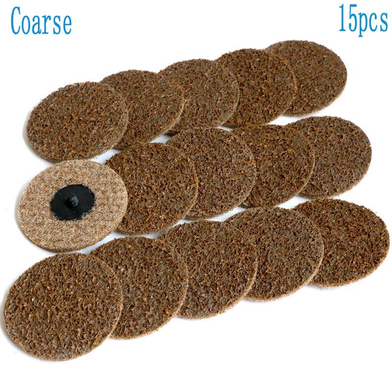 Yutnqin 3 Inch Roll Lock Oppervlak Polijsten Quick Change Disc Schuurpad 15 st 75mm Nylon Schuurpads voor Aangedreven Schuurmachine: Bruin
