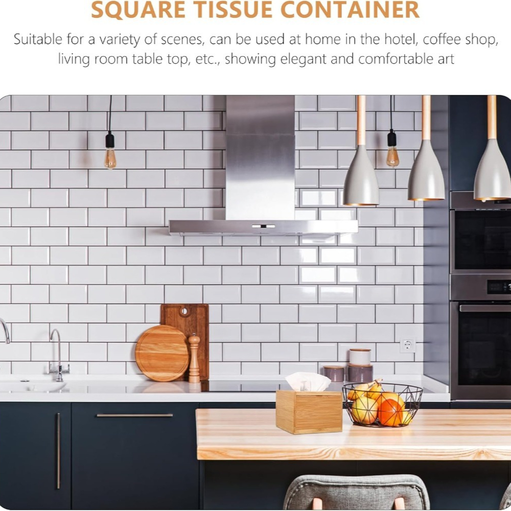 Bamboo Box Tissue Household Hotel Cafe for Napkin Dispenser Box Utility Paper Container Large Capacit