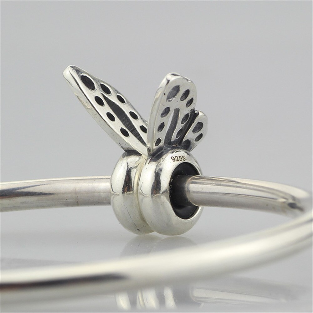 Echte 925 sterling zilveren dansende vlinder spacers bedel kralen passen op europese troll 3.0mm armband sieraden