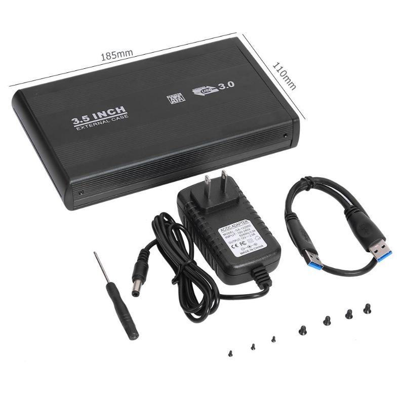 3.5 tums hårddiskfodral sata till usb 3.0/2.0 aluminiumlegering hdd-fodral extern hårddiskhölje med usb-kabel för pc-dator: Usb 3.0 ssd oss