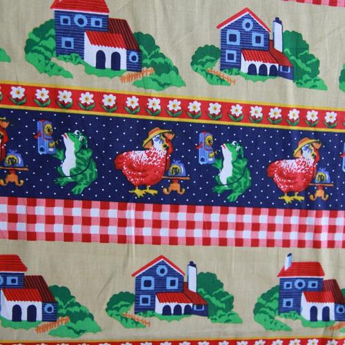 Patchwork dyr blomst hane peber stof udenrigshandel klud håndlavet tøj stof diy bomuld farvet klud: Blå