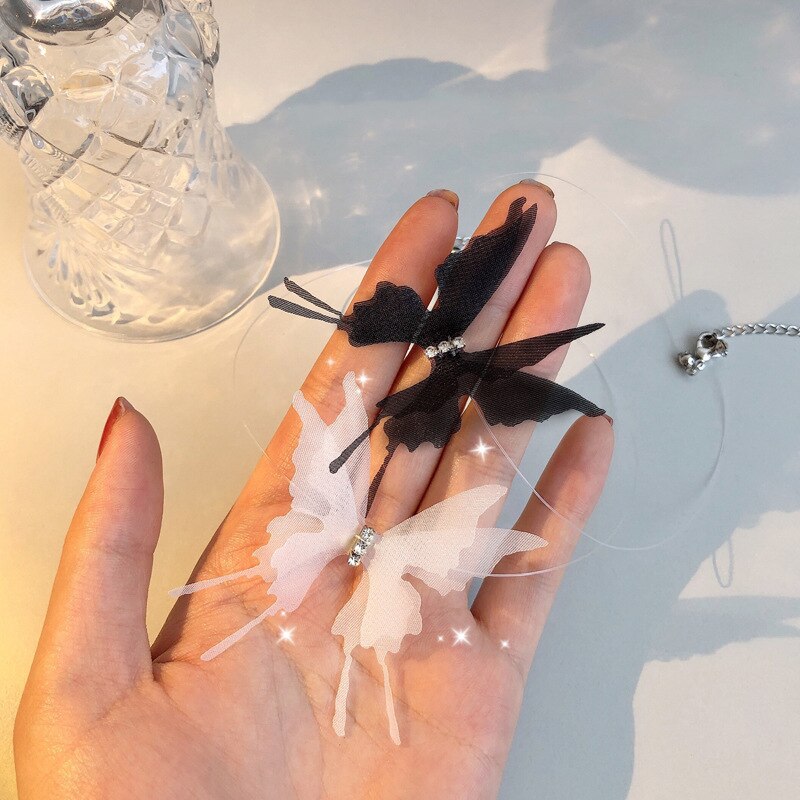 2020 moda fina preto branco grande borboleta collares gargantilha simples transparente linha de pesca colares para mulheres jóias populares