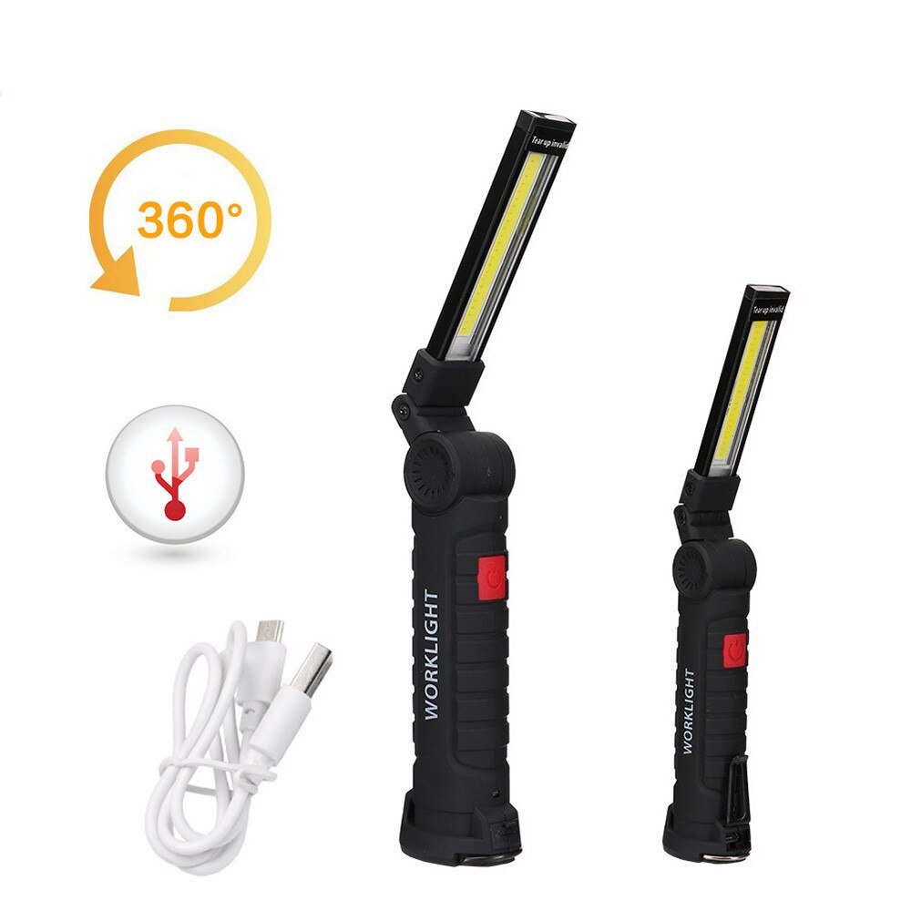 COB LED Lantern10W LED Emergency light Foldable LED Torch Flashlight USB Charging Portable Light 360 rotary with Magnet Hook