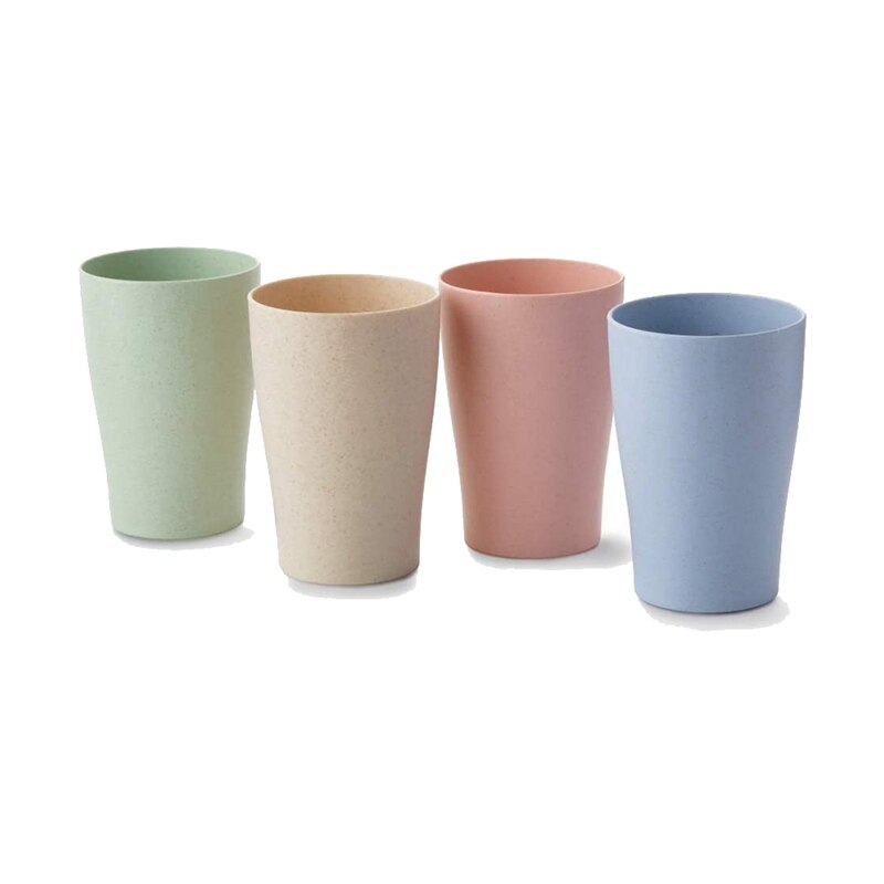 Wheat Straw Plates Bowls and Cups Dinner Set,Microwave Dishwasher Safe,for Home Caravan Picnic Camping,12 Piece