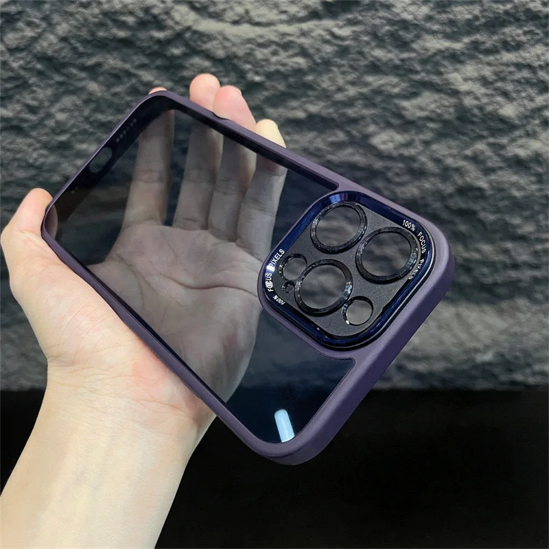 Funda de metal de lujo para cámara transparente mate con letras para iPhone 16E/16/15/14/13/12 pro Max/11 - Cubierta protectora de lente