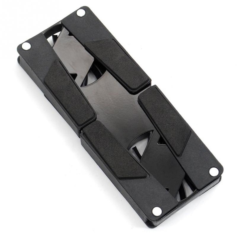 Bærbar skrivebordsstøtte dobbel kjølevifte bærbar datamaskinstativ sammenleggbar usb-rackholder svart