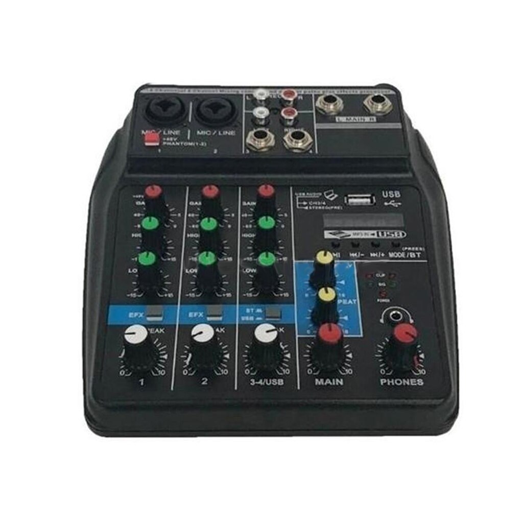 Profession Mixing Console USB Port Powered Mini Bluetooth 4 Channel Stage Performance Live Action Audio Mixer