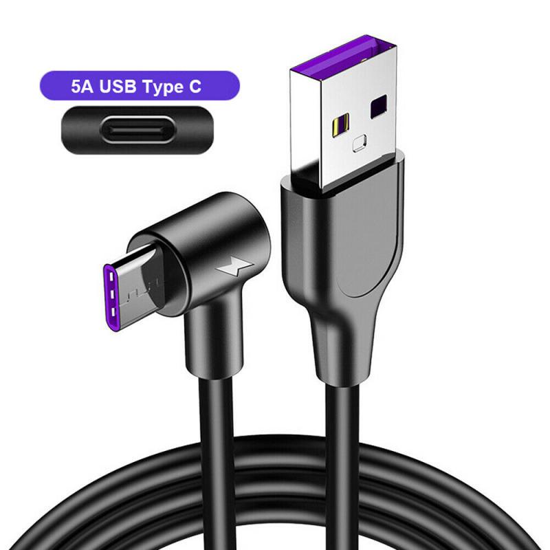 Cable USB 5A de carga rápida tipo C, cargador magnético, Cable Micro USB de carga de datos, Cable de teléfono móvil: black 1m