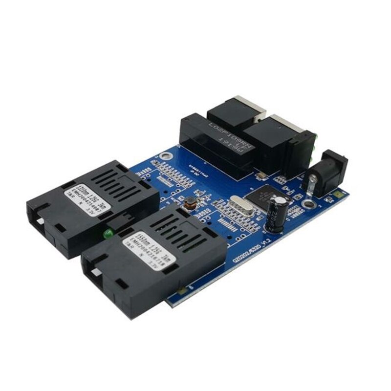 Gigabit Ethernet Fiber Switch 2 RJ45 UTP 2 SC Fiber Gigabit Fiber Optical Converter 2SC 2RJ45 Ethernet 10/100/1000M PCB: Default Title