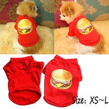 nueva primavera y verano Camiseta de algodón para perro mascota estilo hamburguesa teddy bomei guest.