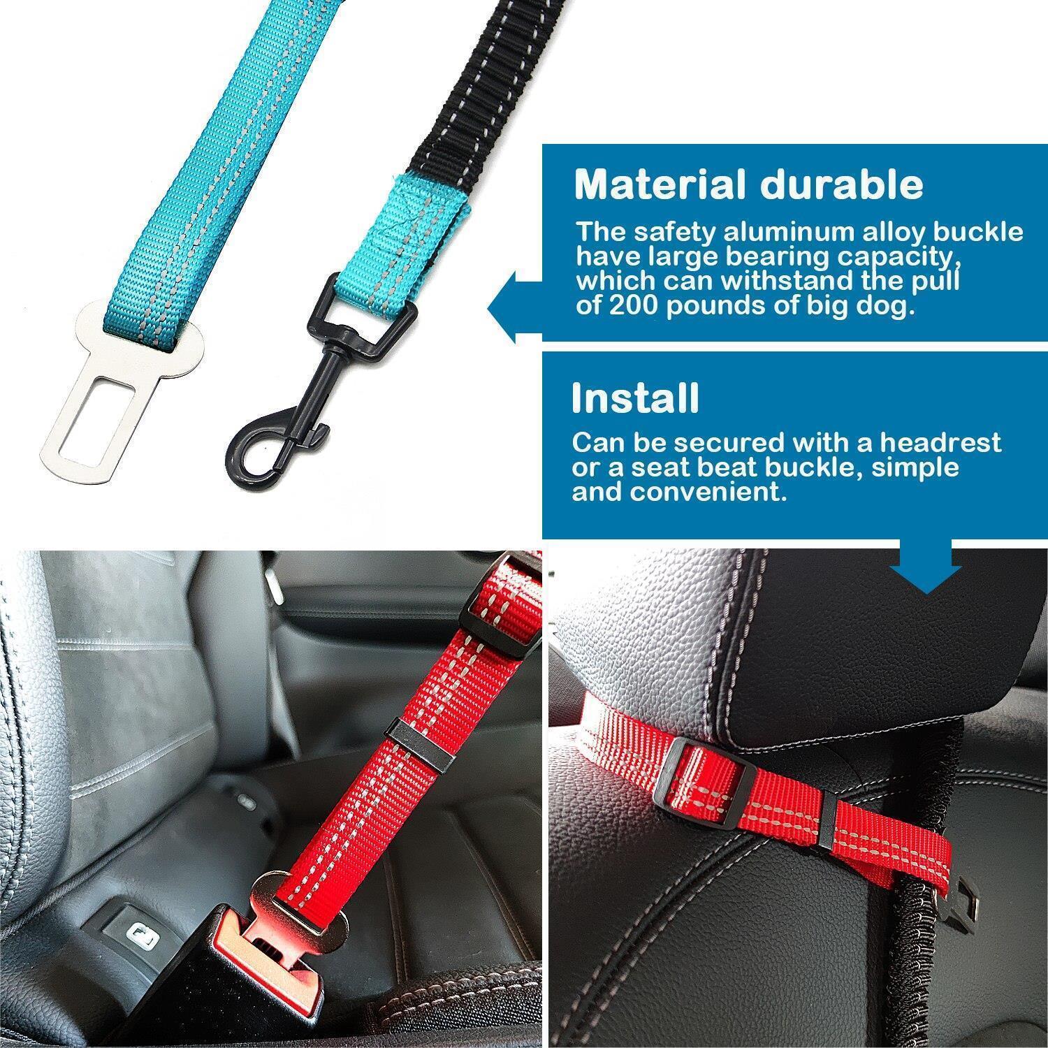 BPS Cinturón de Seguridad para Perro de Coche Árnes Correa Perro Ajustable con Hebilla de Fijación 70-100 cm