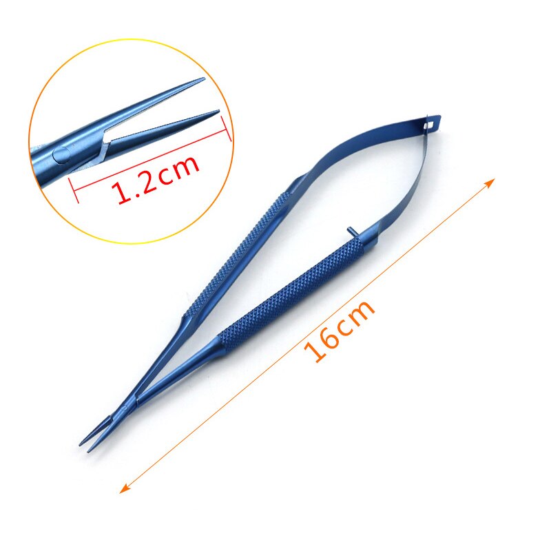 Micro schaar roestvrij staal titanium legering chirurgisch fijne instrumenten straight puntige tip 12 14 16 18 cm: N