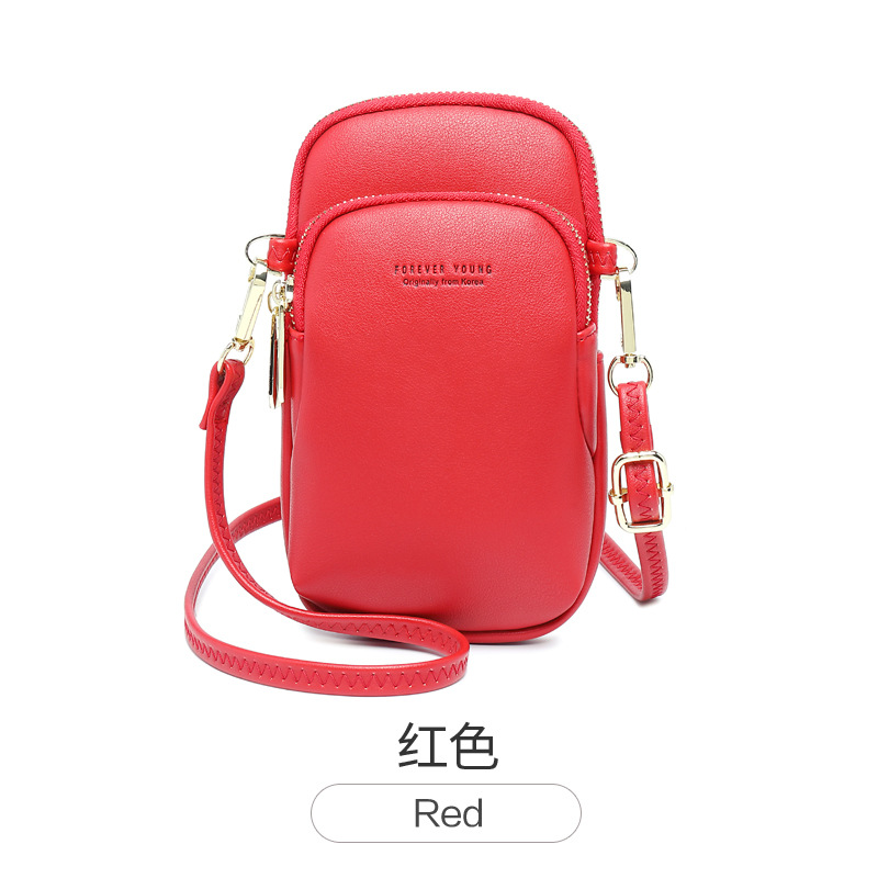 Kleine Frauen Taschen PU Leder Messenger Bag Umhängetasche Handy Schulter Tasche Mini Schulter Tasche Weibliche Geldbörse Bolso Pujer: red