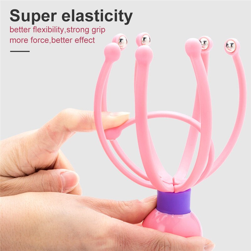 Masseur de tête de poulpe, Relaxation du cuir chevelu, soulagement du corps, élimination de la Tension musculaire, fatigue, Instrument de massage de tête en métal