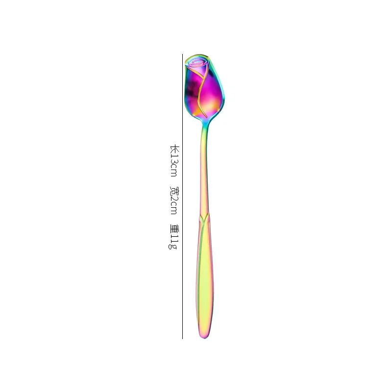 Long Handled Teaspoons Stainless Steel Coffee Spoon Ice Cream Dessert Tea Stirring Spoon for Picnic Kitchen Tableware Bar Tools: plum