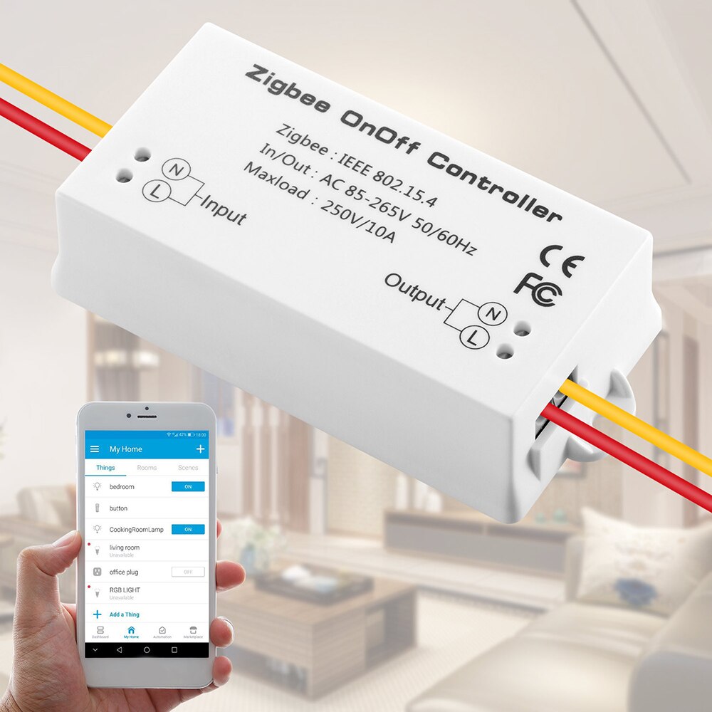 Zigbee On/Off Controller Smart Switch APP Remote Control Intelligent Home Module Light Dimmer Controller for Zigbee Bridge Hub