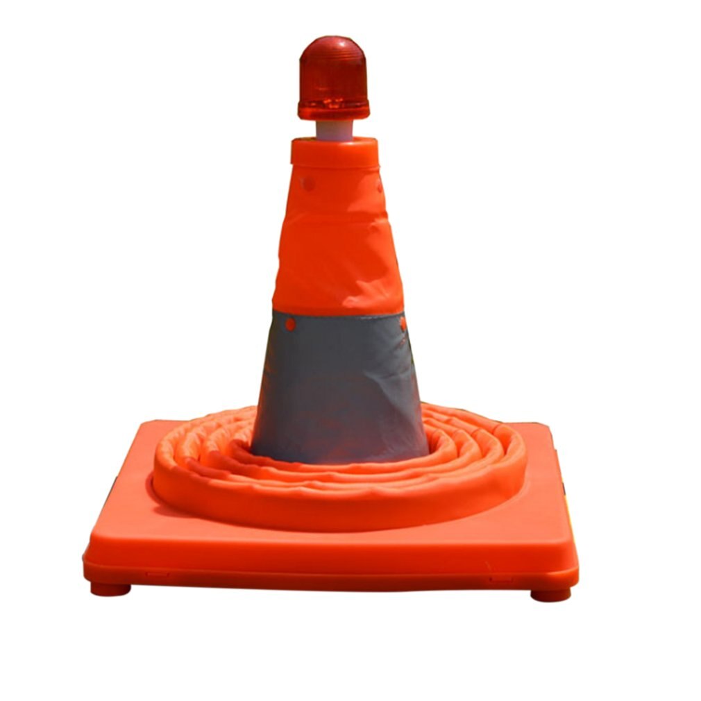 Telescopic Folding Road Cone Barricades Warning Sign Reflective Oxford Traffic Cone Traffic Facilities For Road Safety: Default Title