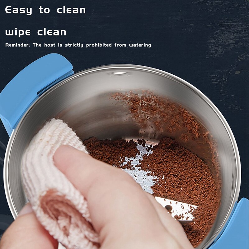 Molinillo Eléctrico de granos de café de acero inoxidable, molinillo de granos, especias, cereales, herramientas de cocina, enchufe europeo