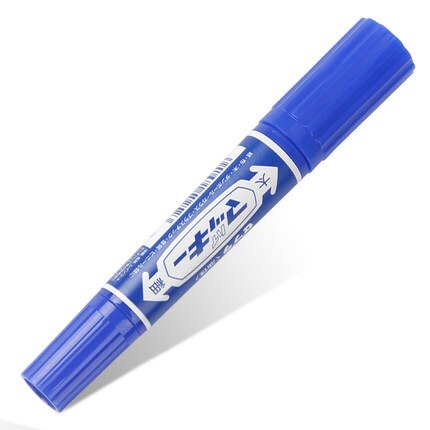 6 Pcs/Lot Zebra MO-150-MC Hi-Mckee Oil-Based Marker 1.5-2.0MM &amp; 6.0MM Dual Tip Marker Pens Office School Supplies: Blue