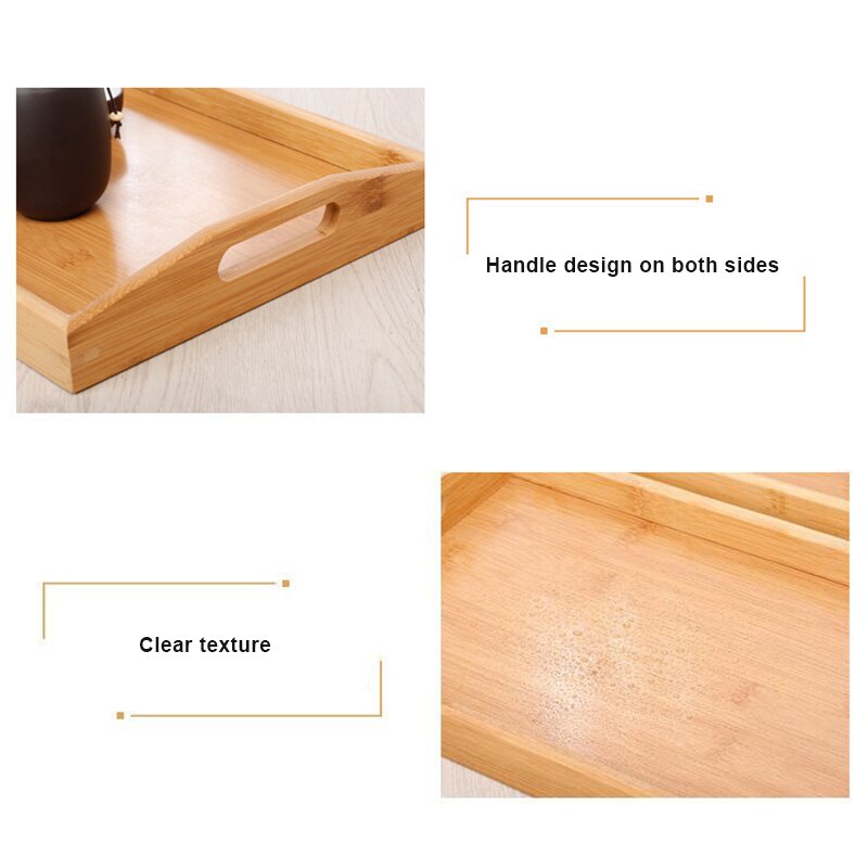 Bamboo Wooden Rectangular Tea Tray Solid Wood Tray Home Dry Tea Tray Kung Fu Tea Cup Tray Wooden Hotel Dinner Plate for food