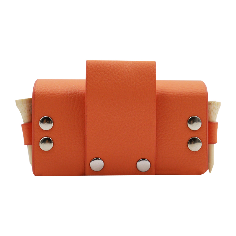 Golfväskor, resefodral, golfbollsväska, bärbar midjeväska i pu-läder för 2 golfbollar och 4 golftees