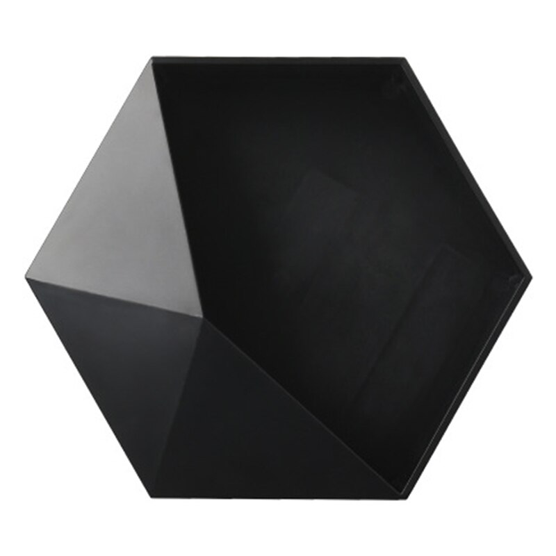 Geométrico hexagonal prateleira de armazenamento nordic suporte de parede flutuante prateleira expositor pote titular tb venda: Black