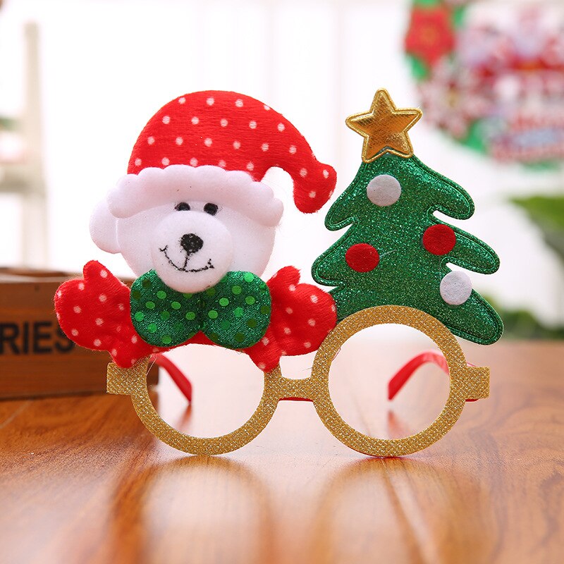 Nette Weihnachten Brille freundlicher Weihnachten Dekorationen Santa Claus Schneemann Brillen Foto Stütze Weihnachten Dekor freundlicher Party Spielzeug
