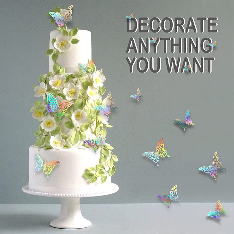 Autocollants muraux papillons en cristal effet 3D, 12 pièces/lot, beaux autocollants muraux pour chambre d'enfants, décoration de la maison