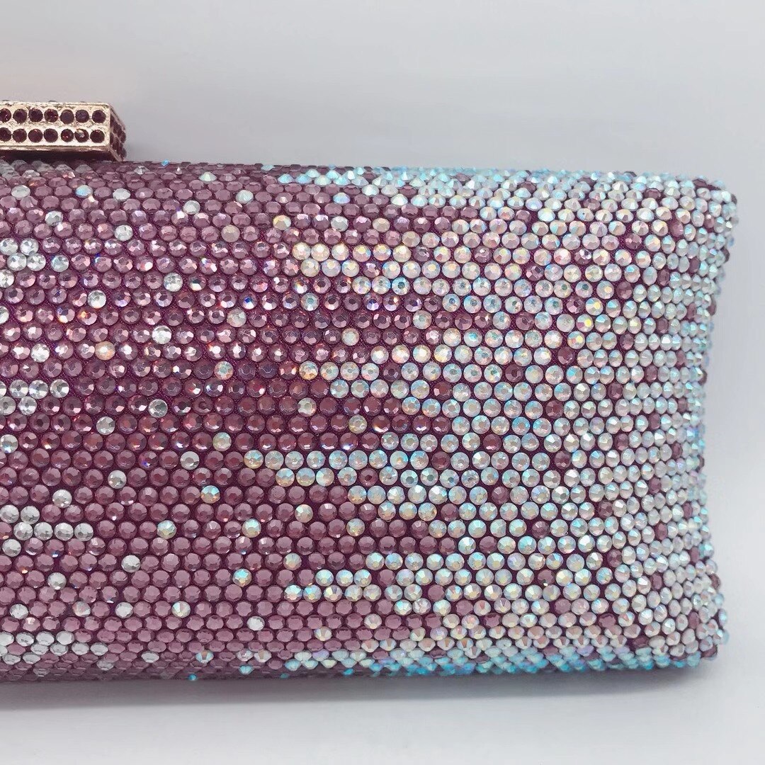 Aankomst Licht Paars/Ab Kristal Avond Portemonnee Vrouwen Diamant Messenger Telefoon Tas Clutch Mode Dames Schouder Party Handtas