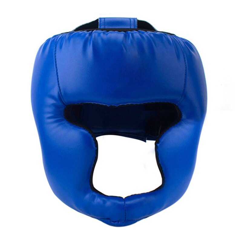 Sanda træningshjelm hoved beskyttelsesudstyr maske beskyttelsesbeskytter hovedbeklædning til voksen sport fitness gym boksningv: Blå