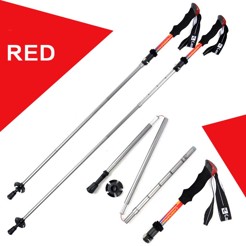 5 Section Folding Walking Stick Hiking Accessories Folding Carbon Climbing Stick Trekking Pole Telescopic Baton