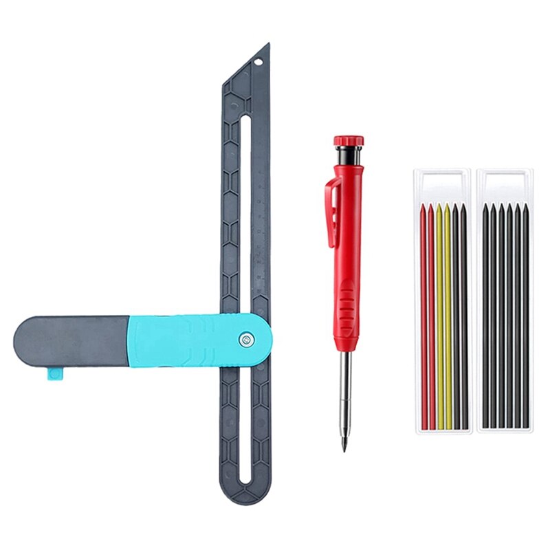 Adjustable Angle Ruler With Lock,Fast Marking Woodworkers Accessories Contour Edge Rule Goniometer Gauge Measure Tool