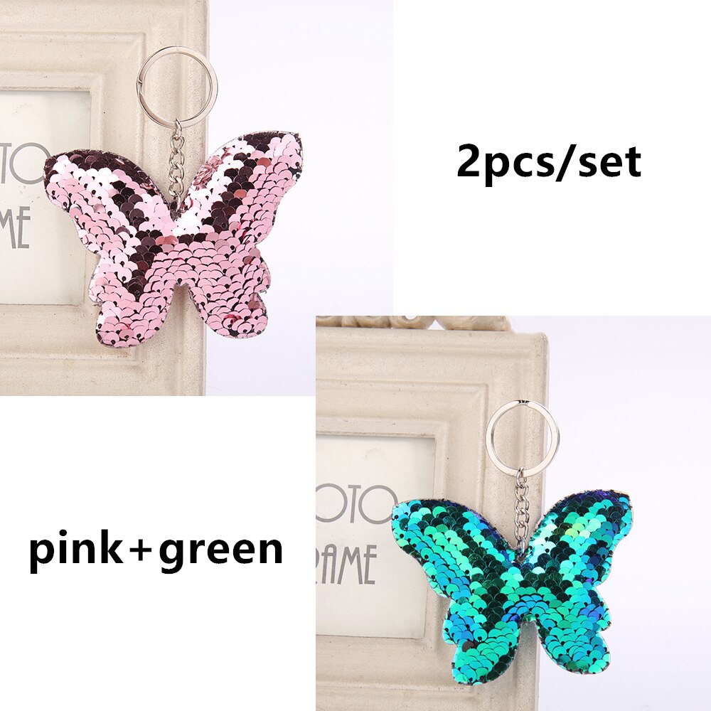 Glitter Pailletten Vlinder Sleutelhanger Hanger Valentijnsdag Gelukkige Verjaardag Bruiloft Gunsten Meisjes Vrouwen Ornamenten