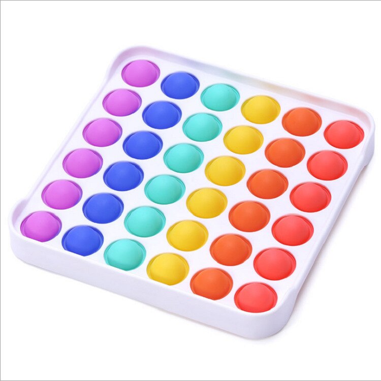 Colorful Fidget Push Pops Bubble Sensory Squishy Stress Reliever Autism Needs Anti-Stress Pop-It Rainbow Adult Children Toys: 7