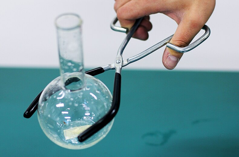 Pinza de vaso de hierro galvanizado, alicates de laboratorio químico, equipo de experimentos, instrumento de enseñanza escolar