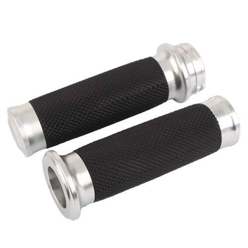 Motorrad Hand Griffe 1 Zoll 25mm Lenker Griffe Gummi Schwarz für Harley Touring Road King Softail Bobber Cafe Racer universal: Chrome