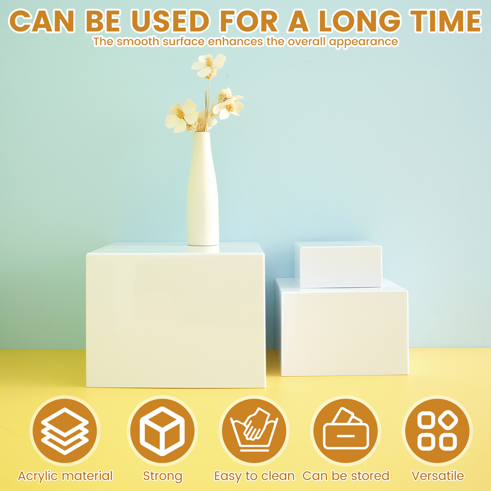 6 stks Acryl Buffet Riser Voedsel Display Stands Stapelbare Tafel Dessert Cake Party Buffet Display Decoreren Doos 6 Verschillende Maten