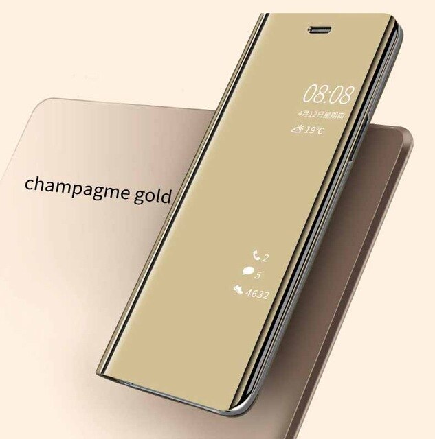 Flip Leather telefon Cover For Huawei p20 p20pro p20lite Smart Mirror Mobile phone Case phone holder stand accessory bag: For Huawei p20 Pro / Gold