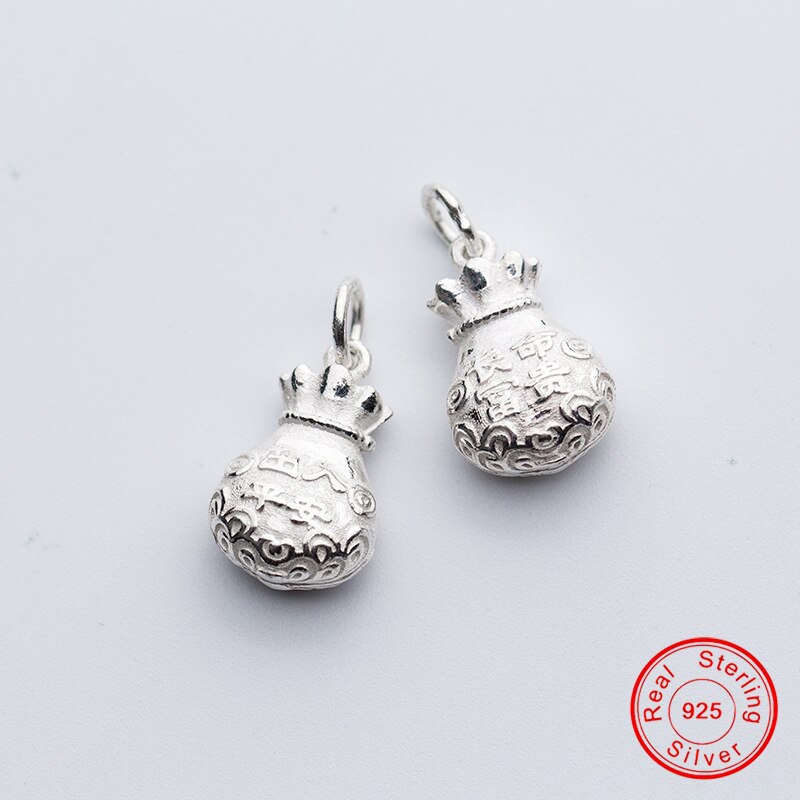 Uqbing Pure 925 Sterling Zilver Vreedzame Rijke Tas Hanger Bedels Voor Vrouwen Diy Sieraden Bevindingen Acessories