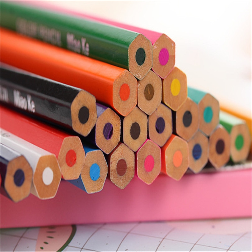 Lápiz pequeño de 12 Colores para pintar, lapicero de plomo para escribir y pintar, papelería de oficina, para estudiantes, A30