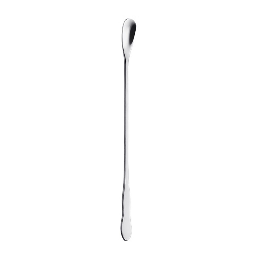 Cuchara de café expreso de 20cm, cuchara de cocina portátil de mango largo de acero inoxidable para cucharita y cubertería, cuchara para mezclar café y helado, utensilios para el hogar: Plata