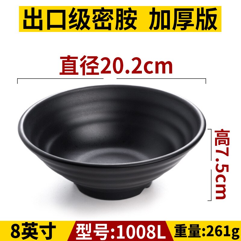 Magasin de nouilles bol spécial soupe à nouilles riz, Commercial Mala grand bol en plastique noir japonais Ramen: C