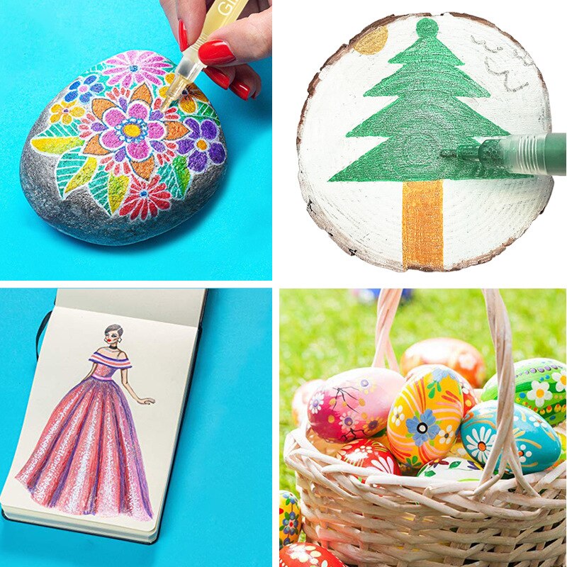 12 kpl/setti glitter väri 2mm markkeri kynä kiiltävä piirustuskynät pigmenttimuste scrapbooking musta kortti koulutaidetarvikkeet paperitavarat