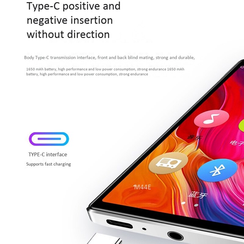 Muziekspeler ultradunne 4.0 inch kleur sn press  mp3 zinklegering bluetooth  mp4 videospeler met fm-radiofunctie