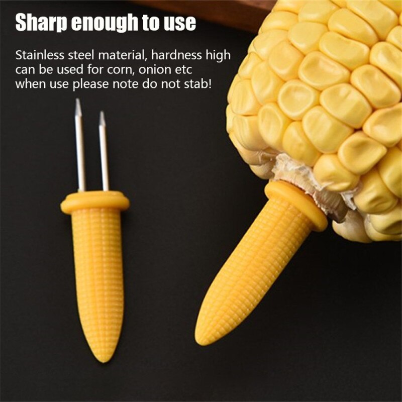Agujas de maíz para barbacoa, soportes para maíz, mazorca de maíz, pinchos para frutas, tenedores, tenedor de Barbacoa al aire libre, herramienta de cocina, accesorios de tenedores para barbacoa