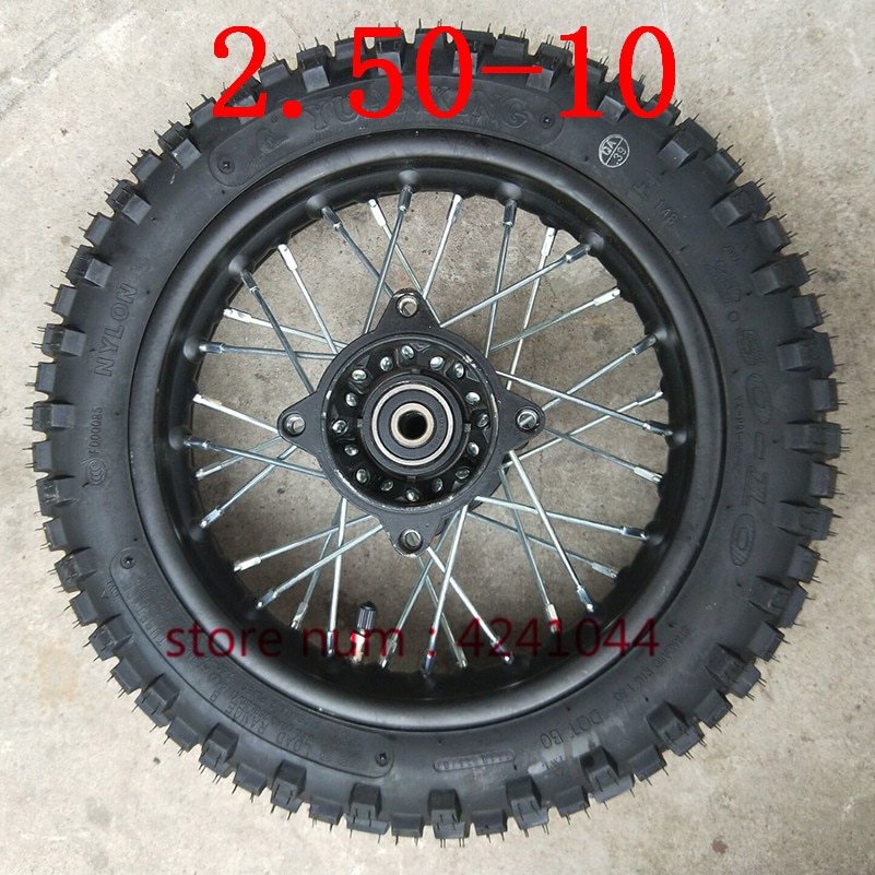 2.50-10 främre eller bakre fälgar däck hjul för terräng terrängcykel motocross mini 2.50-10 10 "fälgar däck