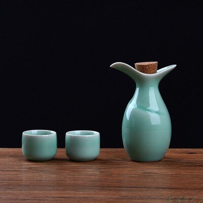 1 kruka  of 2 koppar vintage keramik sake kruka muggar set flagon sprit kopp sprit koppar set japansk sake vin set: Stil 6