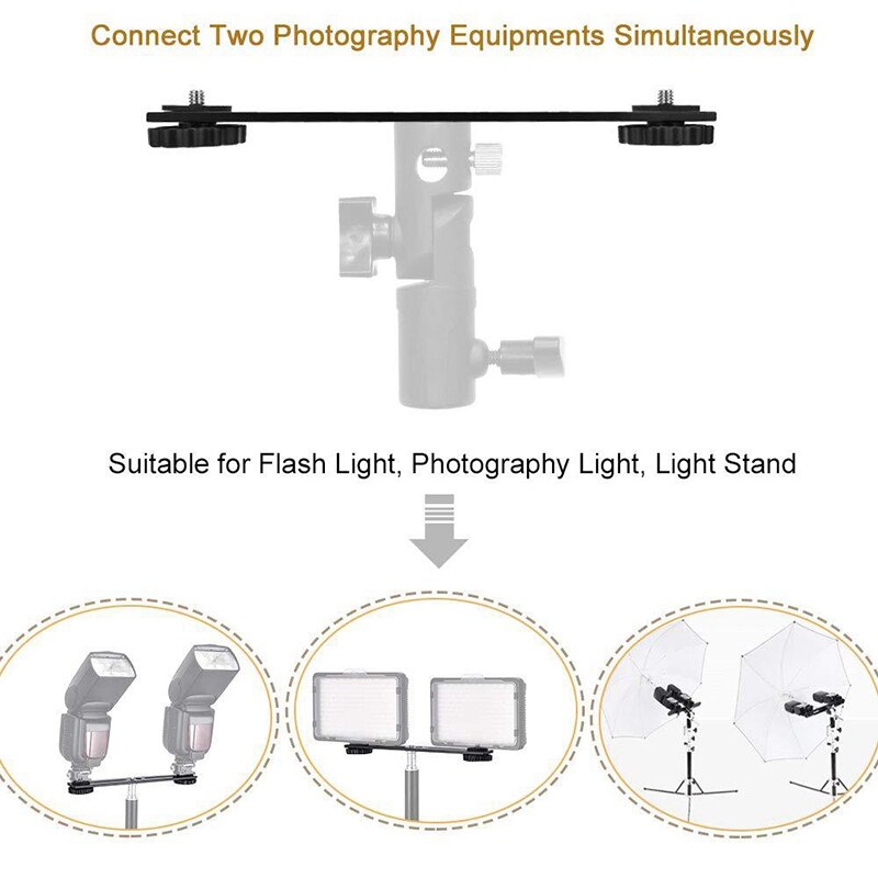 8 Inch Dual Flash Camera Mount Statief Beugel Met 1/4 Schroef Voor 3D Stereoscopische Fotografie Dslr Camera Accessoires