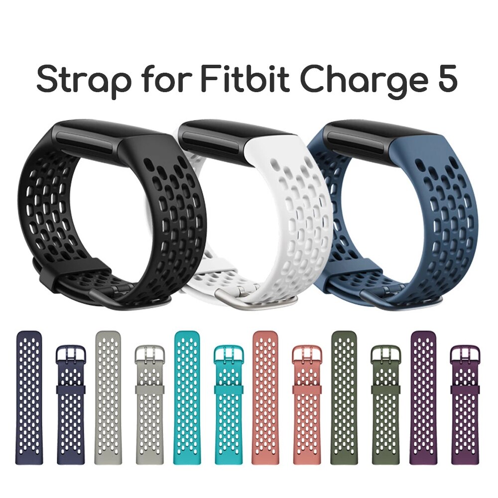 Silikon klockarmband för fitbit charge 5 smart klockband smart armband armband sportbyte passform bit charge 5 correa