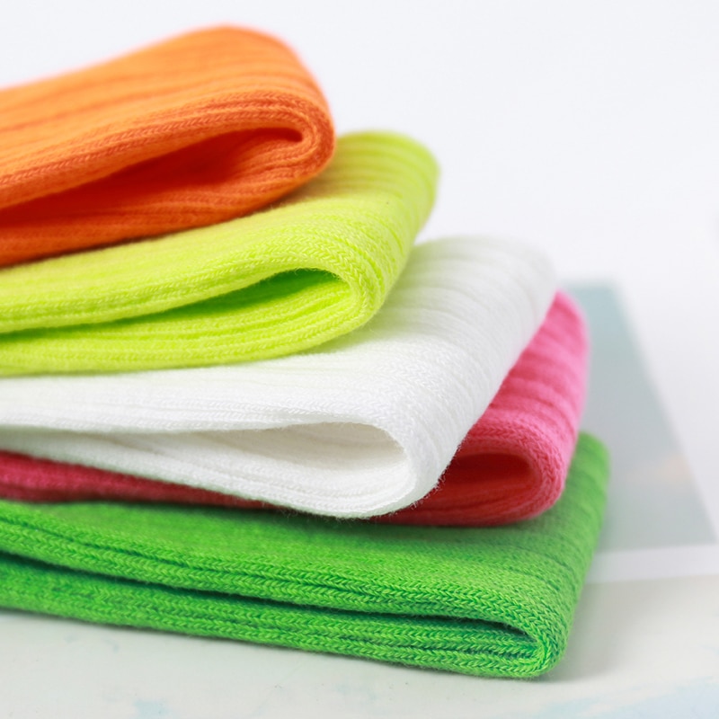 Chaussettes montantes en coton pour enfants et adolescents, bas bon marché, à la , pour filles et garçons